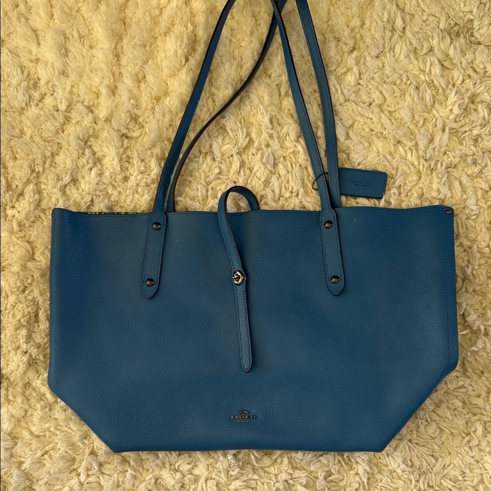 Coach Market Tote in Blue - Like New - Picture 2 of 8
